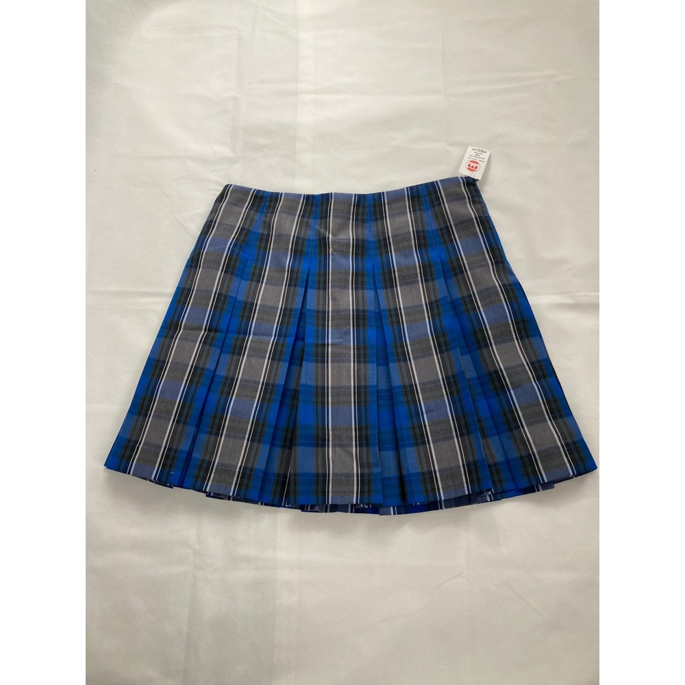 Mills Uniform Co Blue Plaid Pleated Skirt Junior 15 Academia Preppy Classic NWT